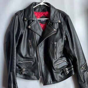 Straight To Hell Defector Black Leather Jacket w/Nickel Hardware - Large/44